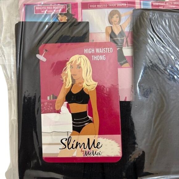 NIP SlimMe by MeMoi Black Sexy High-waisted Shaping Thong. Size S. - Picture 4 of 7